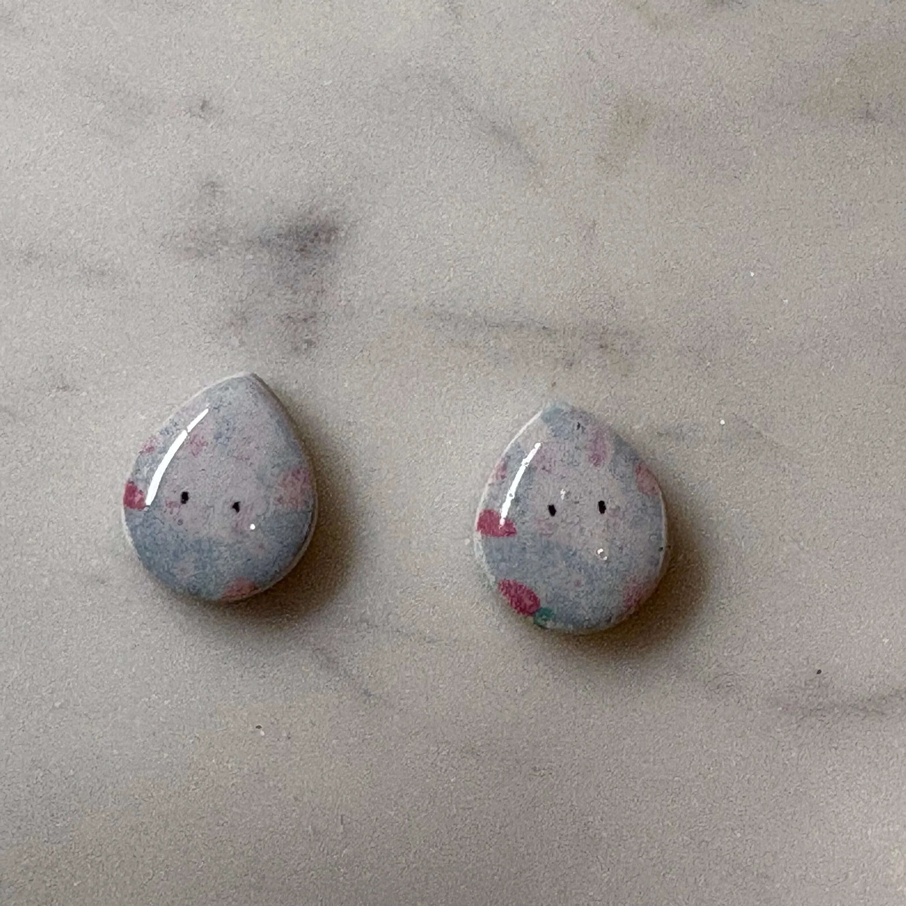 Easter Transfer Teardrop Stud - Krafty Kat