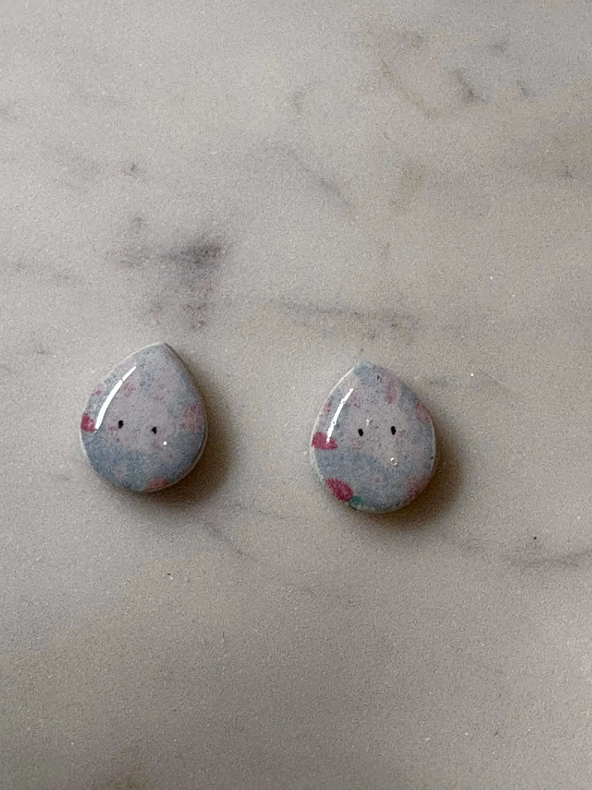 Easter Transfer Teardrop Stud - Krafty Kat