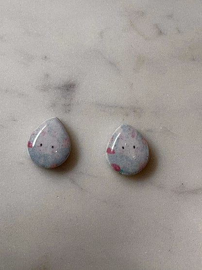 Easter Transfer Teardrop Stud - Krafty Kat