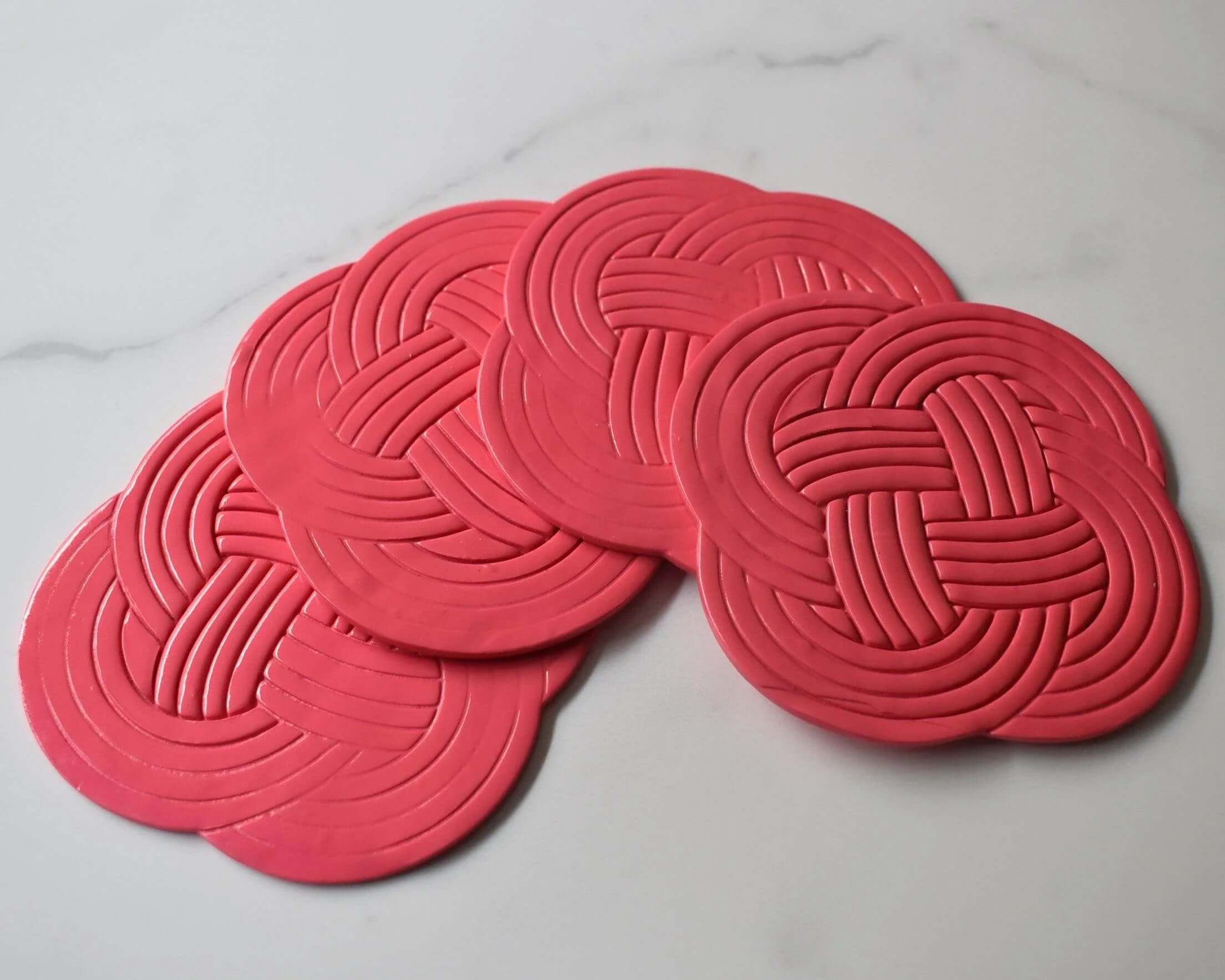 Fushia Pink Woven Coasters - Krafty Kat
