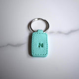 Green Imprinted ‘N’ Leather-Look Silver Keyrings - Krafty Kat