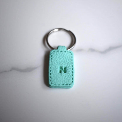 Green Imprinted ‘N’ Leather-Look Silver Keyrings - Krafty Kat