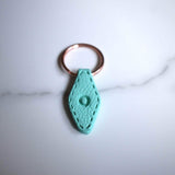 Green Imprinted ‘O’ Leather-Look Gold Keyrings - Krafty Kat