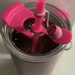 Hot Pink Gold Letter ‘R’ Imprint Thick Straw Cover Cap - Krafty Kat