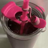 Hot Pink Gold Letter ‘R’ Imprint Thick Straw Cover Cap - Krafty Kat
