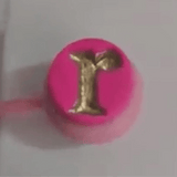 Hot Pink Gold Letter ‘R’ Imprint Thick Straw Cover Cap - Krafty Kat