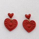 Large Red Heart with Mini Red Heart Gold Stud - Krafty Kat