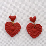 Large Red Heart with Mini Red Heart Gold Stud - Krafty Kat