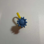 Light Blue Sparkle Sunflower Thin Straw Cover Cap - Krafty Kat
