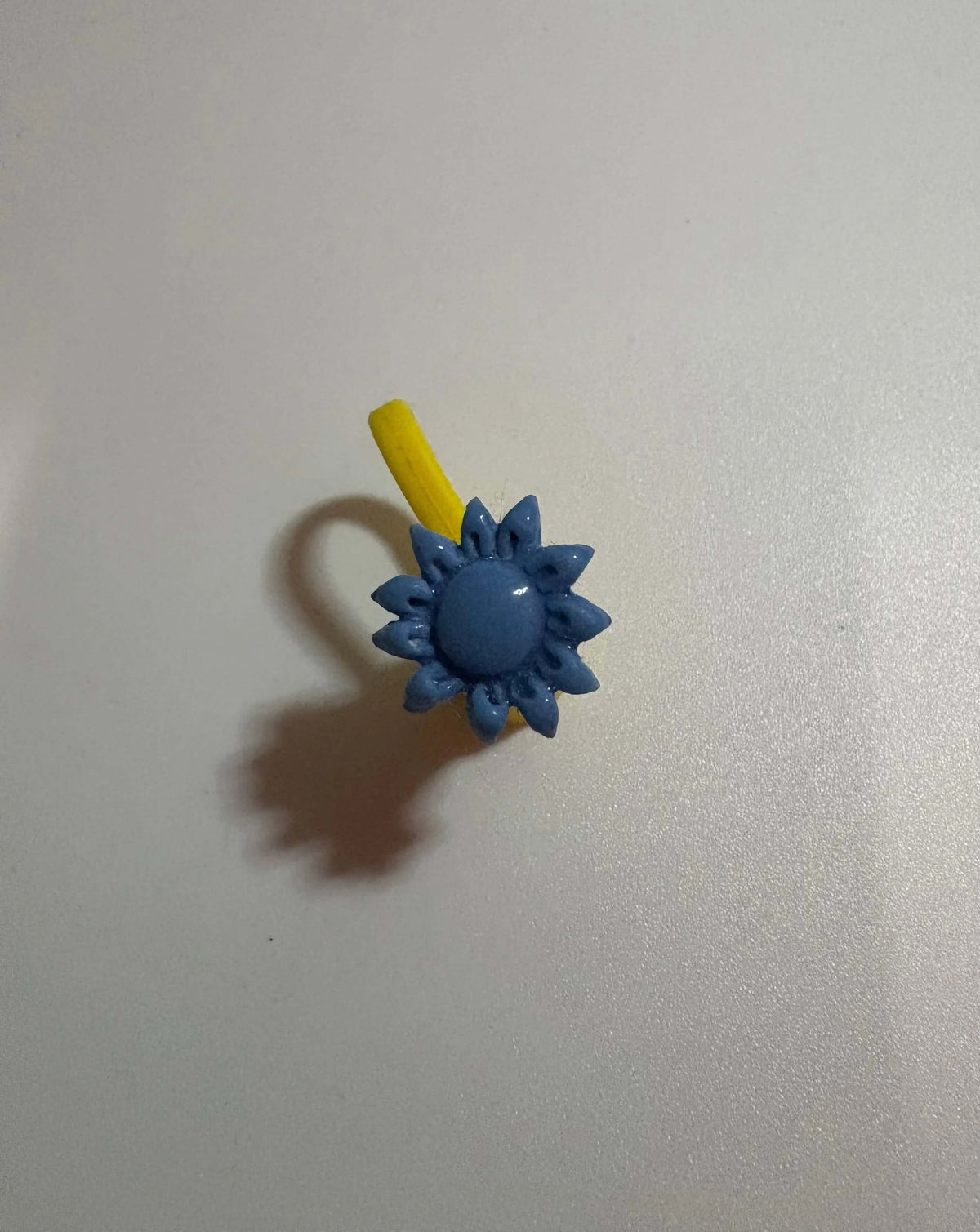 Light Blue Sparkle Sunflower Thin Straw Cover Cap - Krafty Kat