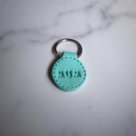 Light Green Imprinted ‘Mum’ Leather-Look Silver Keyrings - Krafty Kat