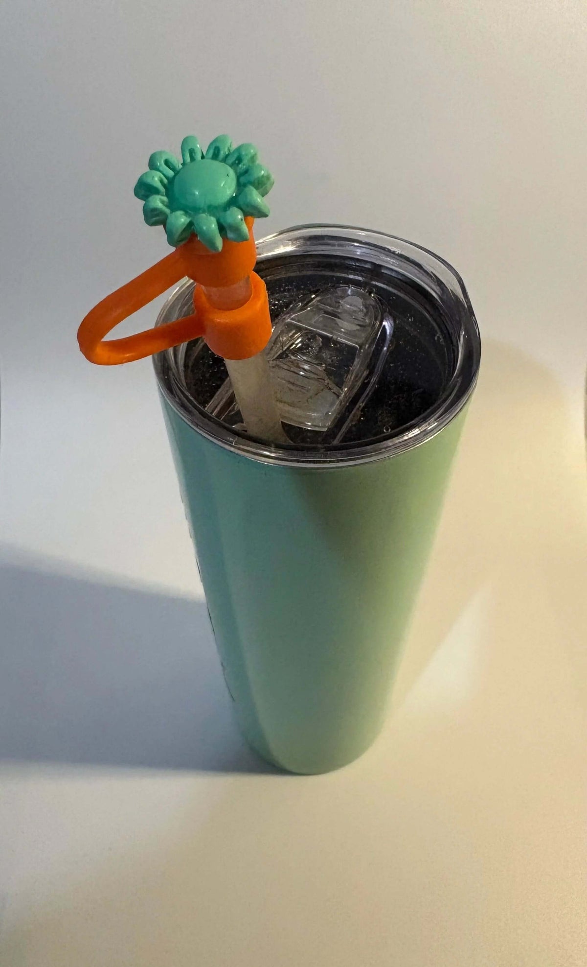 Light Green Sunflower Thin Straw Cover Cap - Krafty Kat