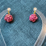 Mother’s Day - Evening Rose - Round Crystal Stud Earrings - Krafty Kat