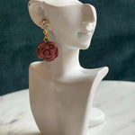 Mother’s Day - Evening Rose - Round Crystal Stud Earrings - Krafty Kat