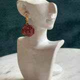 Mother’s Day - Evening Rose - Round Crystal Stud Earrings - Krafty Kat