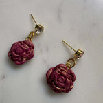Mother’s Day - Evening Rose - Round Crystal Stud Earrings - Krafty Kat