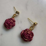 Mother’s Day - Evening Rose - Round Crystal Stud Earrings - Krafty Kat
