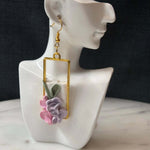 Mother’s Day – Garden Frame – Blush & Lilac - Gold Dangle Earrings - Krafty Kat