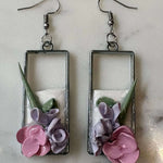 Mother’s Day – Garden Frame – Soft Petal - Silver Dangle Earrings - Krafty Kat