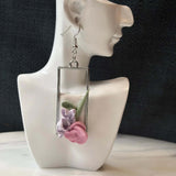 Mother’s Day – Garden Frame – Soft Petal - Silver Dangle Earrings - Krafty Kat