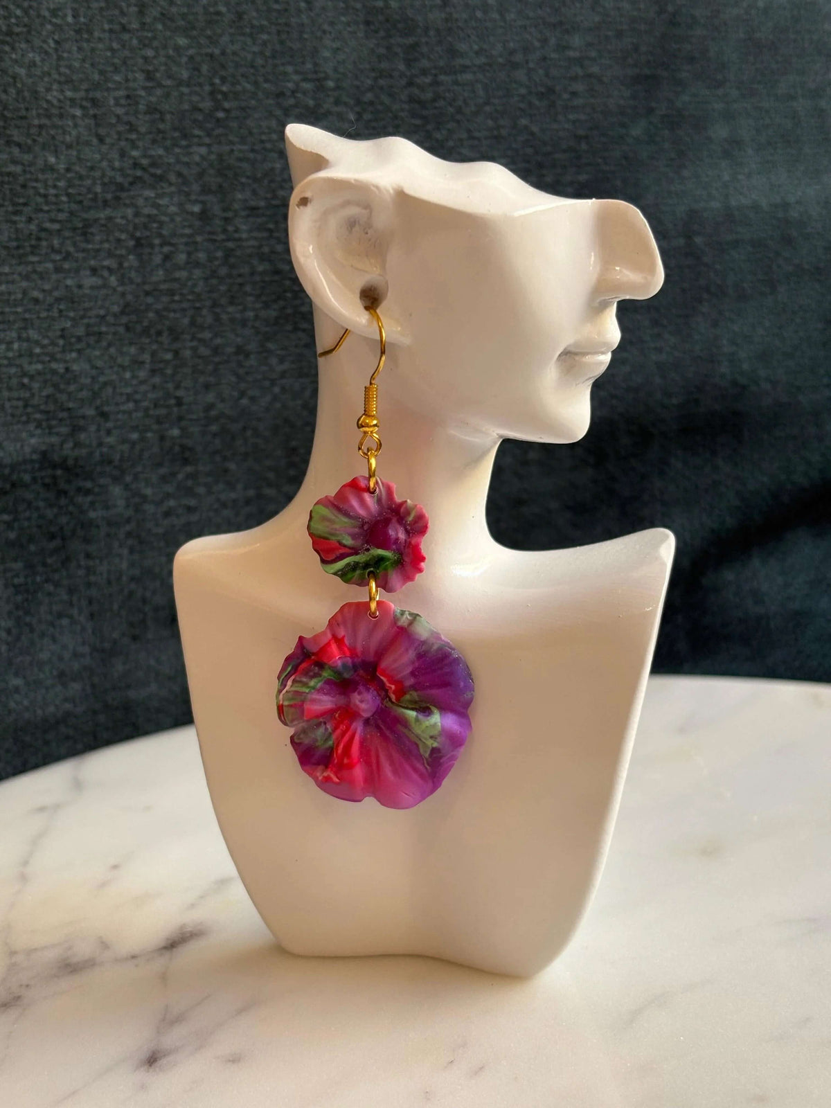 Mother’s Day – Wildfire Dream - Cluster Dangle Hoop Earrings - Krafty Kat