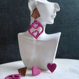 Mummy & Me – Sweetheart Plum - Dangle Earrings - Krafty Kat