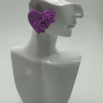 Purple Heart with Roses Rose Gold Stud - Krafty Kat