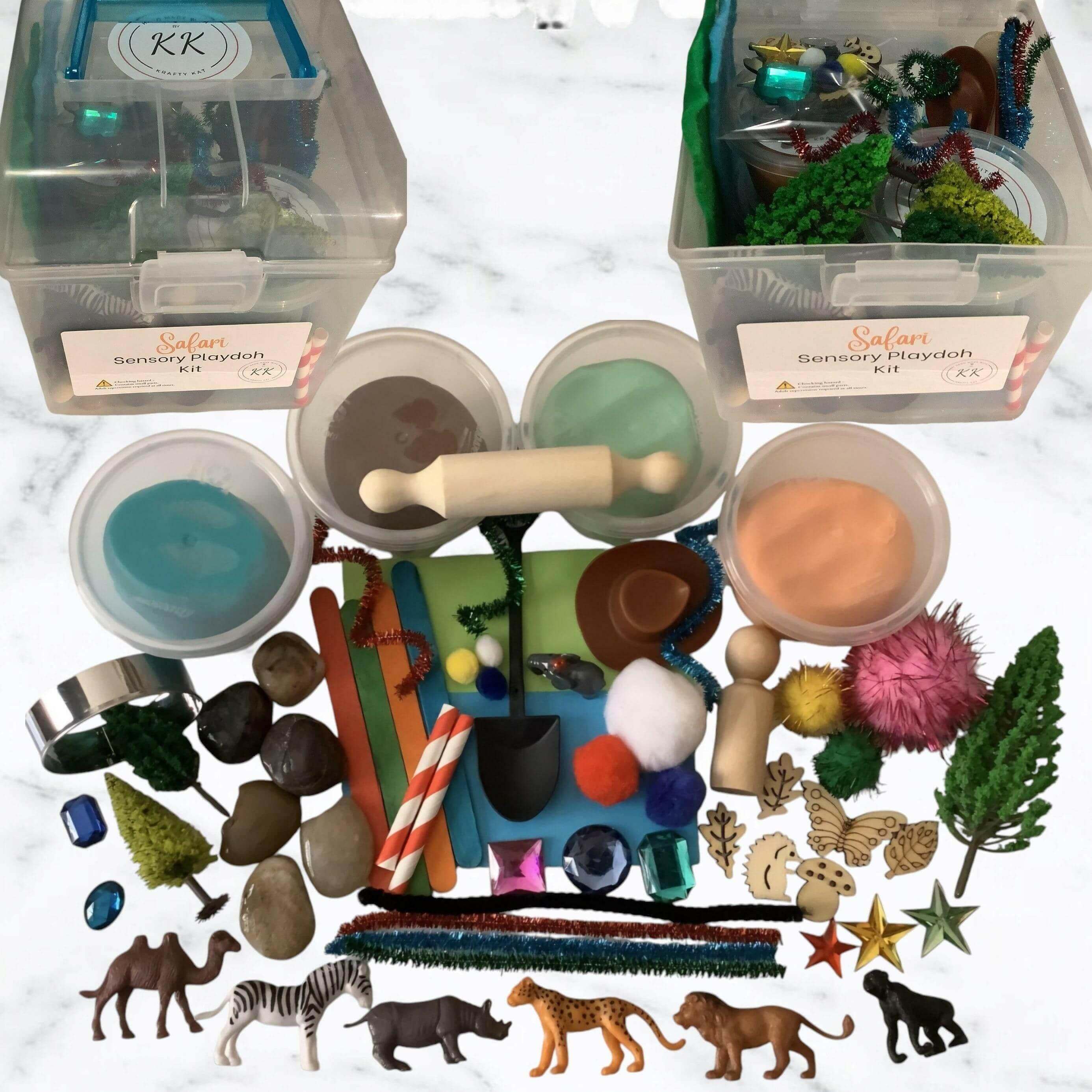 Safari Sensory Playdough Kit - Krafty Kat