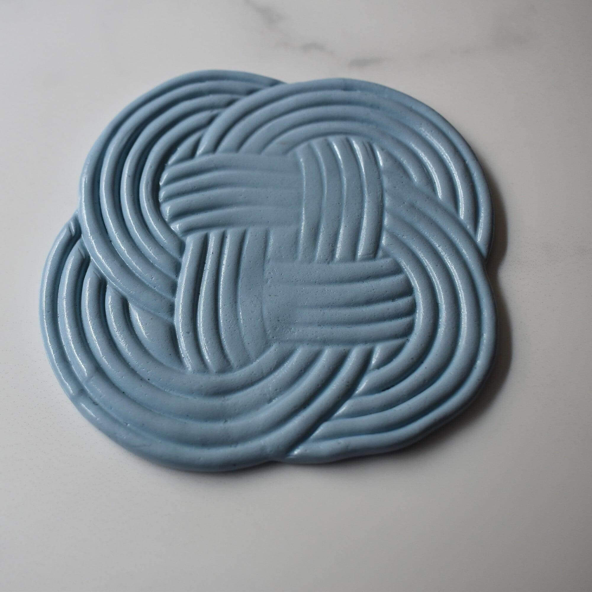 Sky Blue Woven Coasters - Krafty Kat