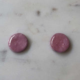 Soft Pink Shimmer Round Stud - Krafty Kat
