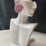 Soft Pink Shimmer Round Stud - Krafty Kat