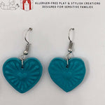 Teal Blue Mini Heart Inside Large Heart Hook - Krafty Kat