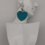 Teal Blue Mini Heart Inside Large Heart Hook - Krafty Kat