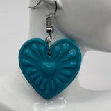 Teal Blue Mini Heart Inside Large Heart Hook - Krafty Kat