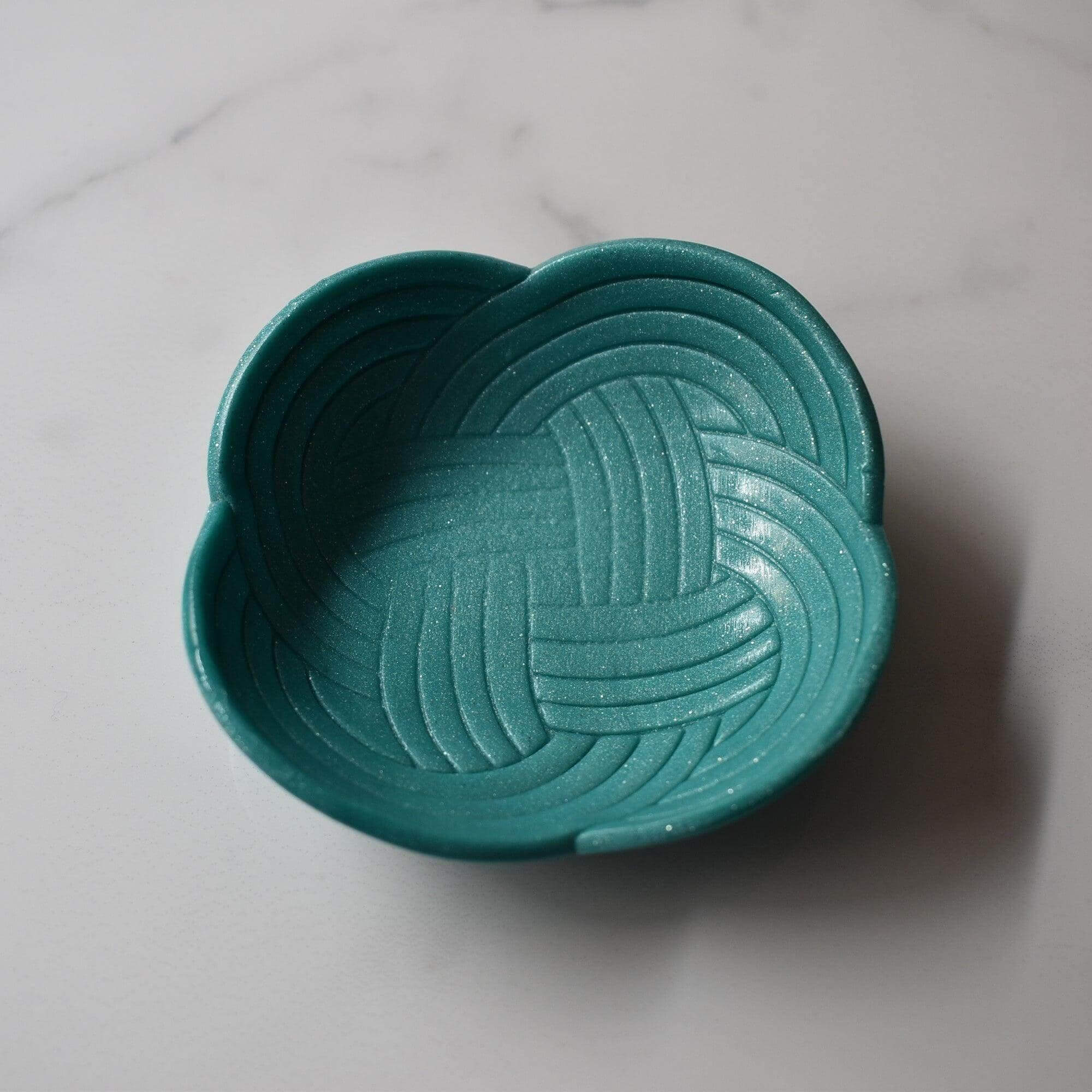 Teal Green Woven Trinket Tray - Krafty Kat